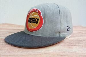New Era 59fifty Adult Hat Houston Rockets Hardwood Classics Gray Size M/L